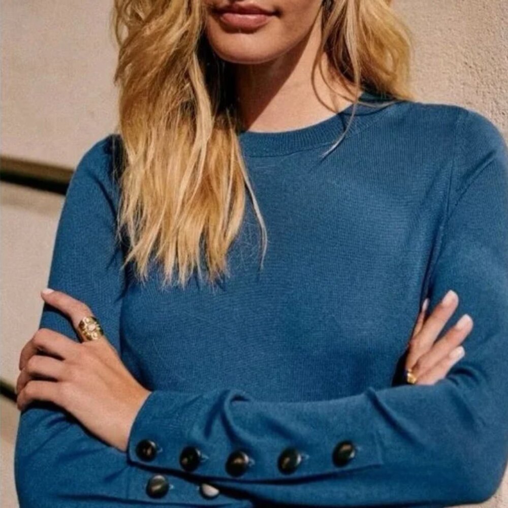 NWOT: Sezane Paulo Sweater - XS Winter Blue - 100% Merino Wool